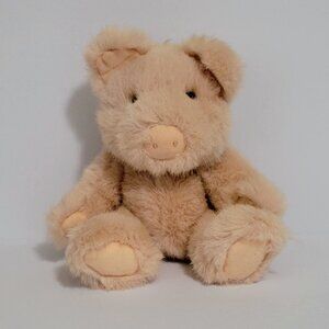 Vintage Jerry Elsner Jointed Pink Pig Plush ~ Made with Rabbit Fur ~ 10" ~ RARE